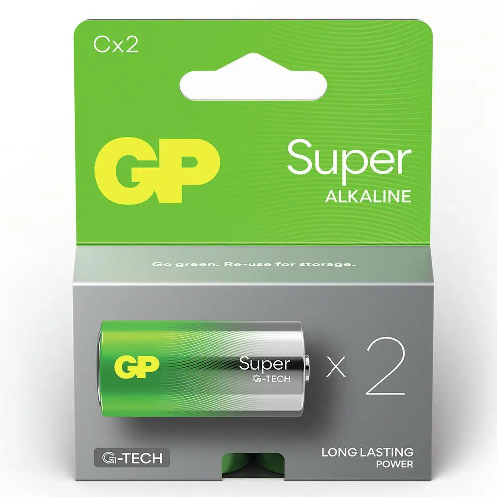 C Baby batterij GP Alkaline Super 1,5V 2 stuks