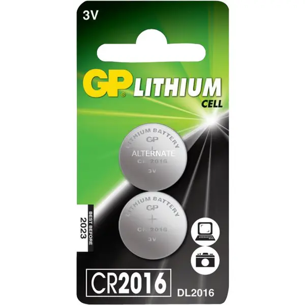 CR2016 GP Lithium knoopcel 3V 2 stuks