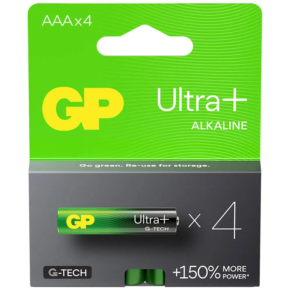 AAA batterij GP Alkaline Ultra Plus 1,5V 4 stuks