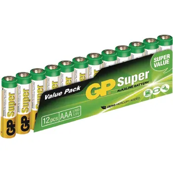 AAA batterij GP Alkaline Super 1,5V 12 stuks