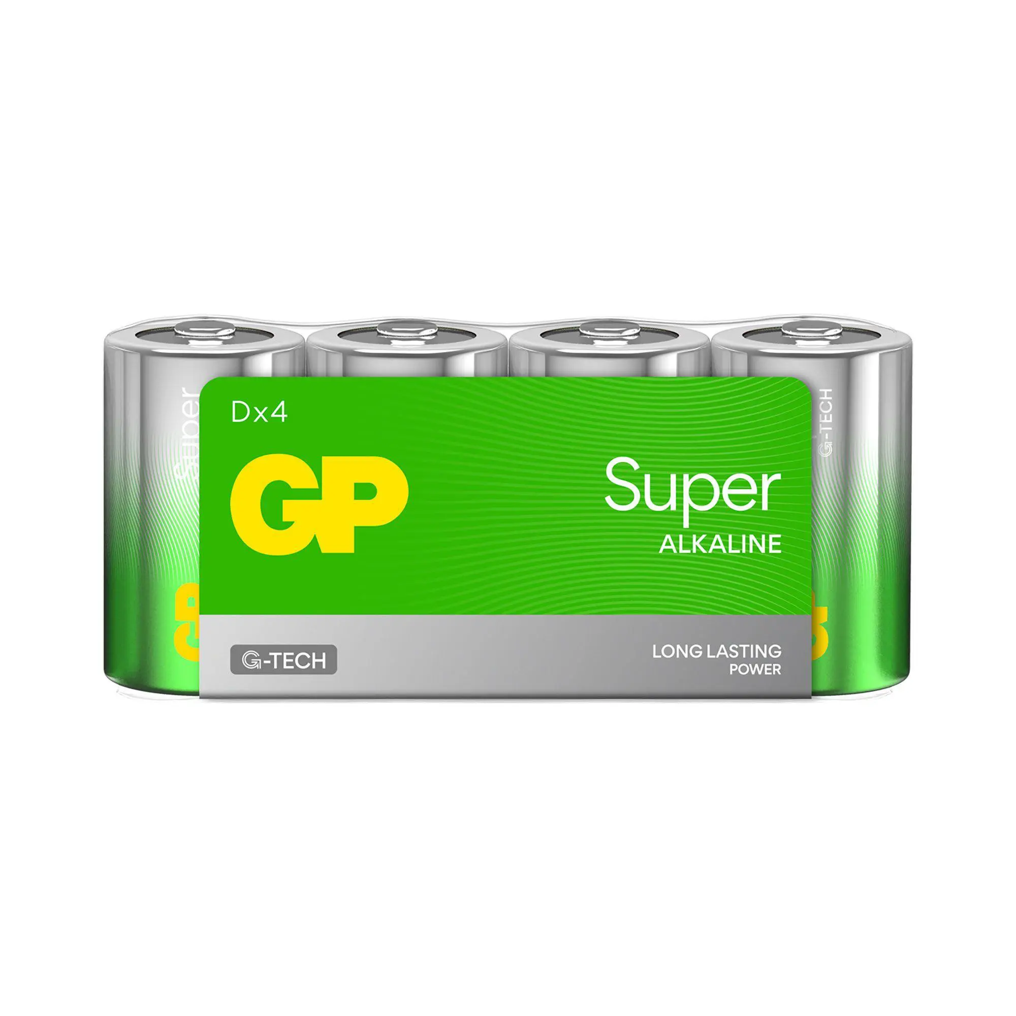 D Mono batterij GP Alkaline Super 1,5V 4 stuks