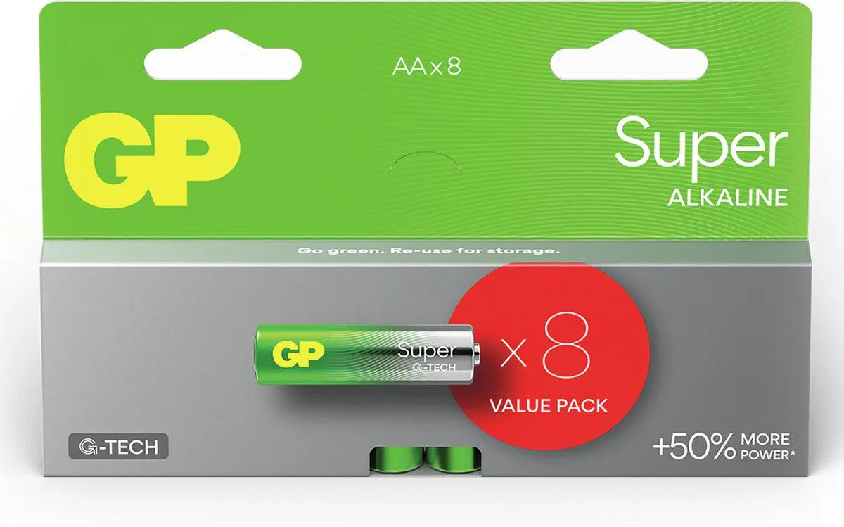 AA batterij GP Alkaline Super 1,5V 8 stuks