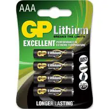 AAA batterij GP Lithium 1,5V 4 stuks