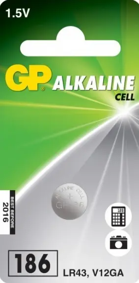 186 GP Alkaline knoopcel 1,5V 1 stuk