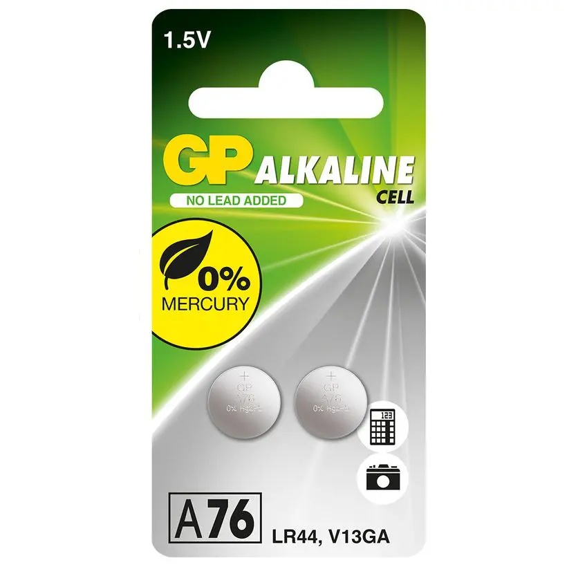 76A GP Alkaline knoopcel 1,5V 2 stuks