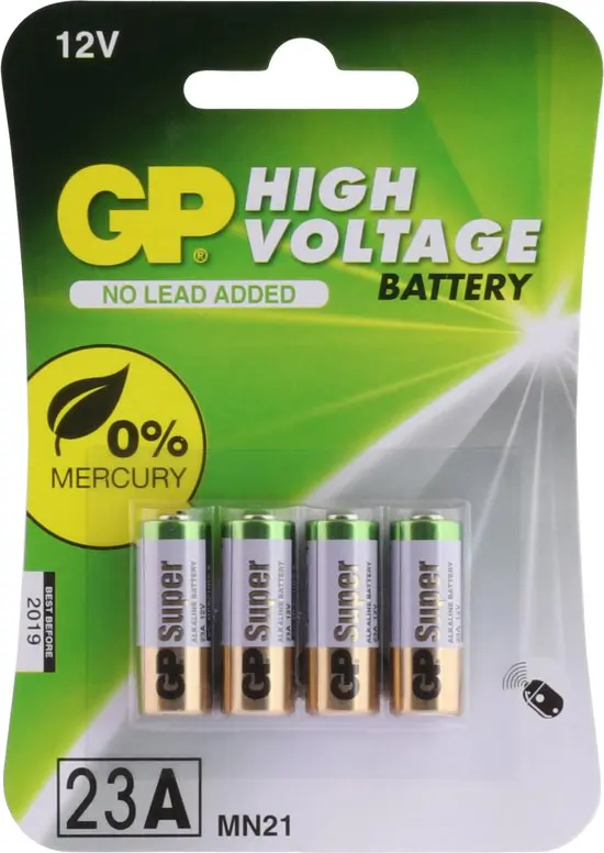 23A GP Alkaline rondcel hoog voltage 12V 4 stuks