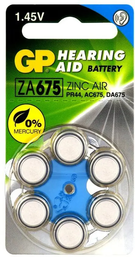 ZA675 GP Zinc Air Hoorapparaat batterij 1,4V 6 stuks