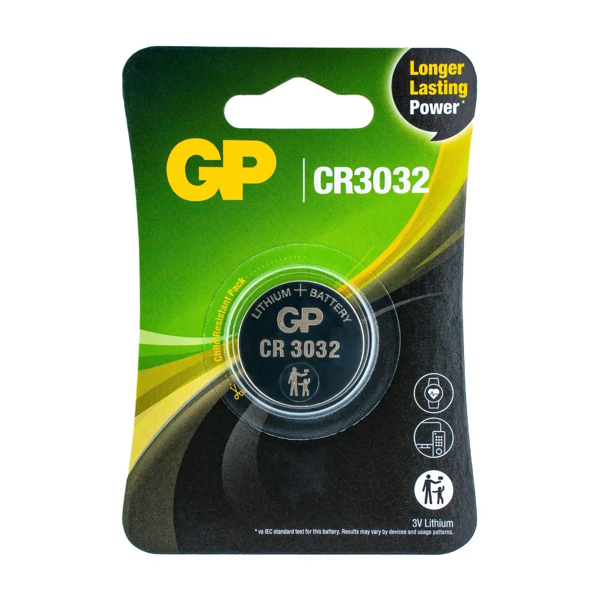 CR3032 GP Lithium knoopcel 3V 1 stuk