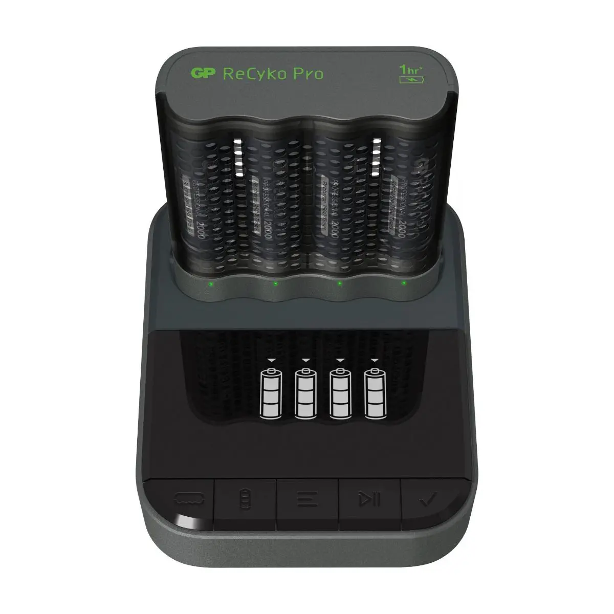USB batterijlader GP P461 4 x ReCyko Pro AA 2000 mAh dockingstation
