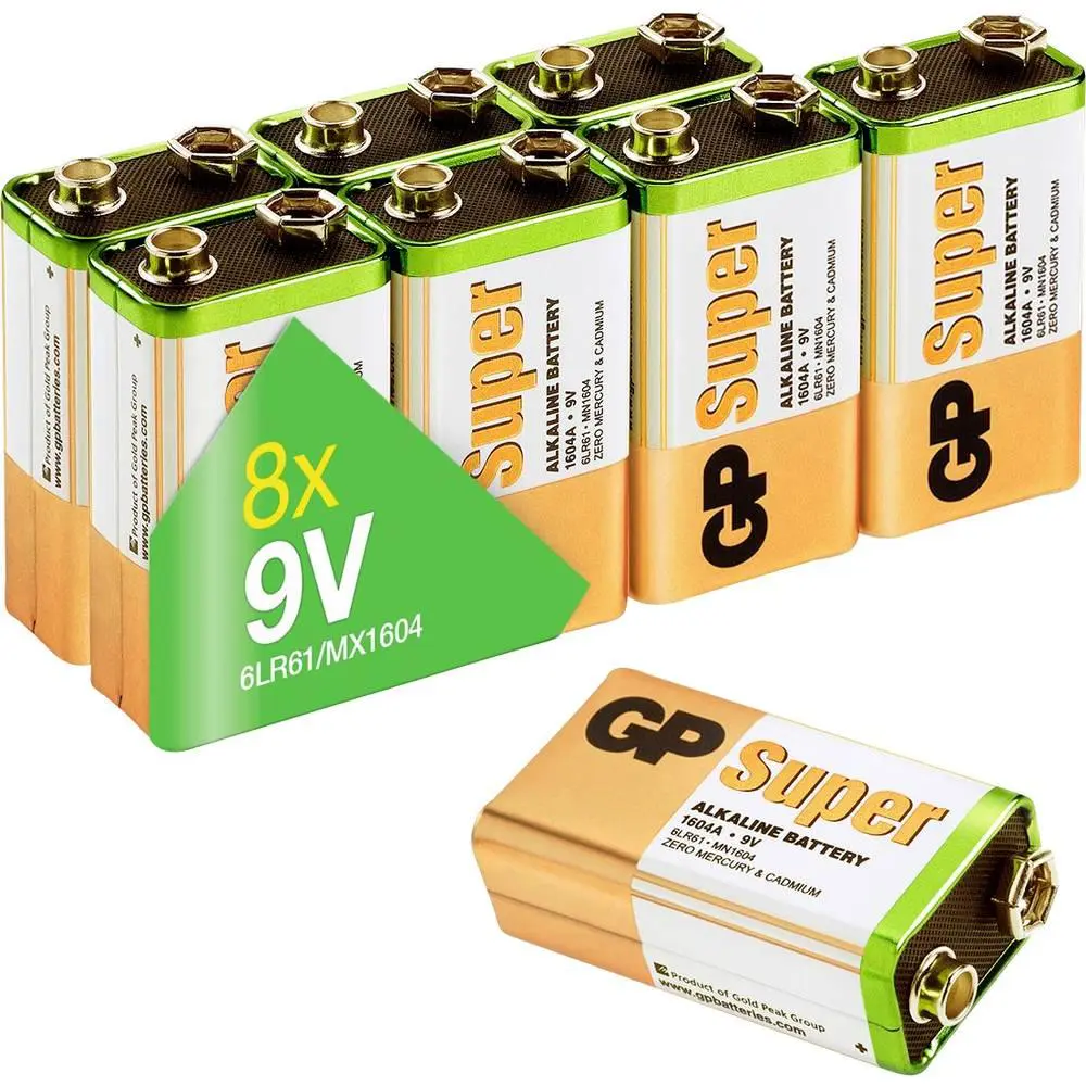 GP Alkaline Super E 9V 8 stuks