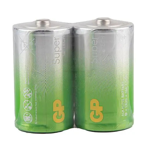 D Mono batterij GP Alkaline Super 1,5V 2 stuks