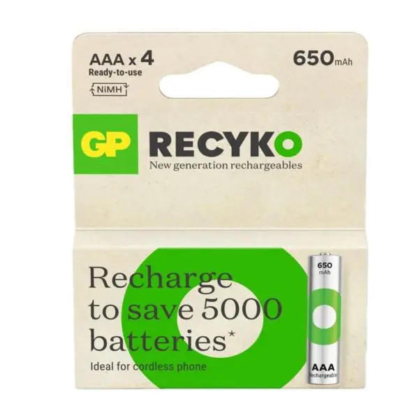 AAA batterij Oplaadbaar GP NiMH 650 mAh ReCyko 1,2V 4 stuks