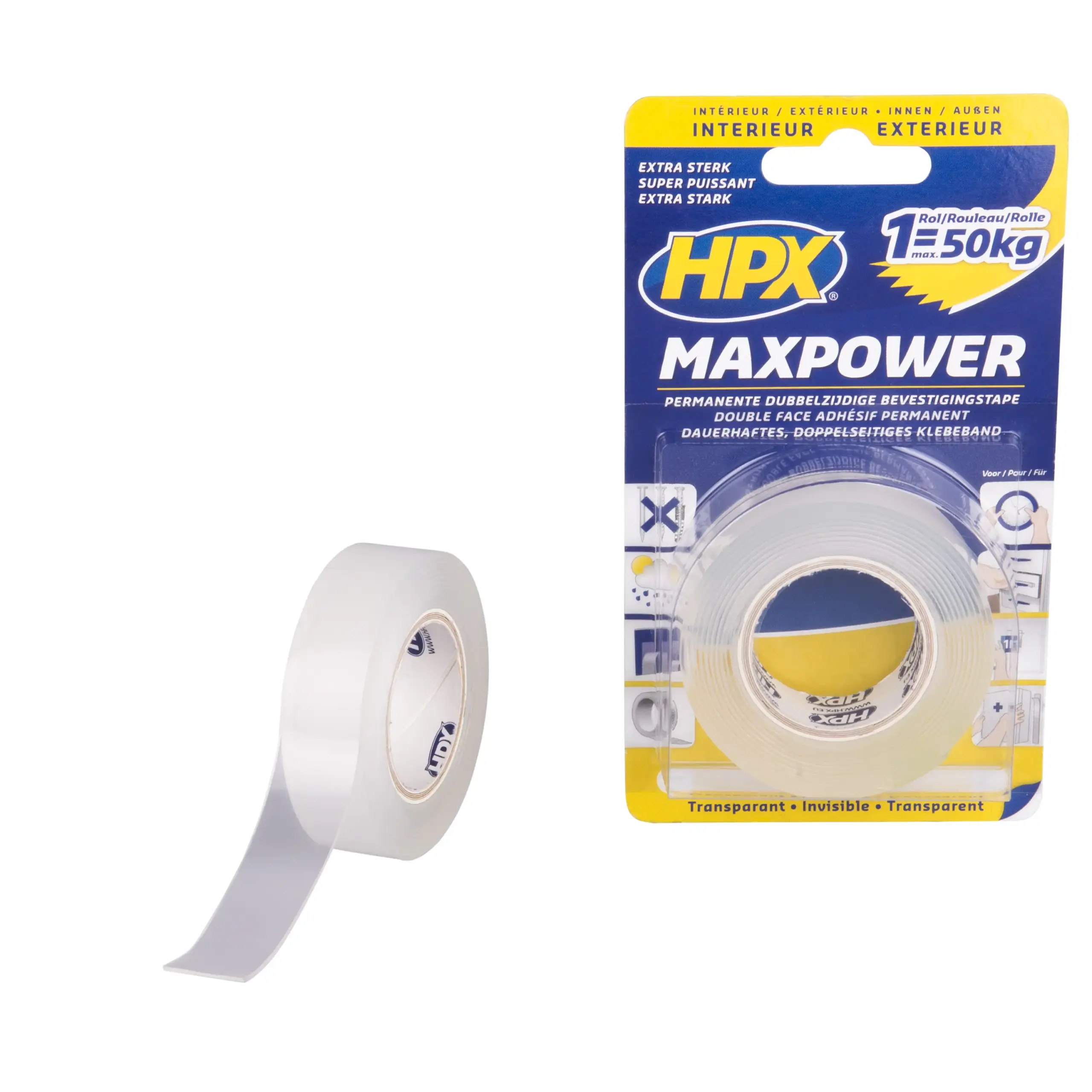 Max Power Transparent bevestigingstape – 19mm x 2m
