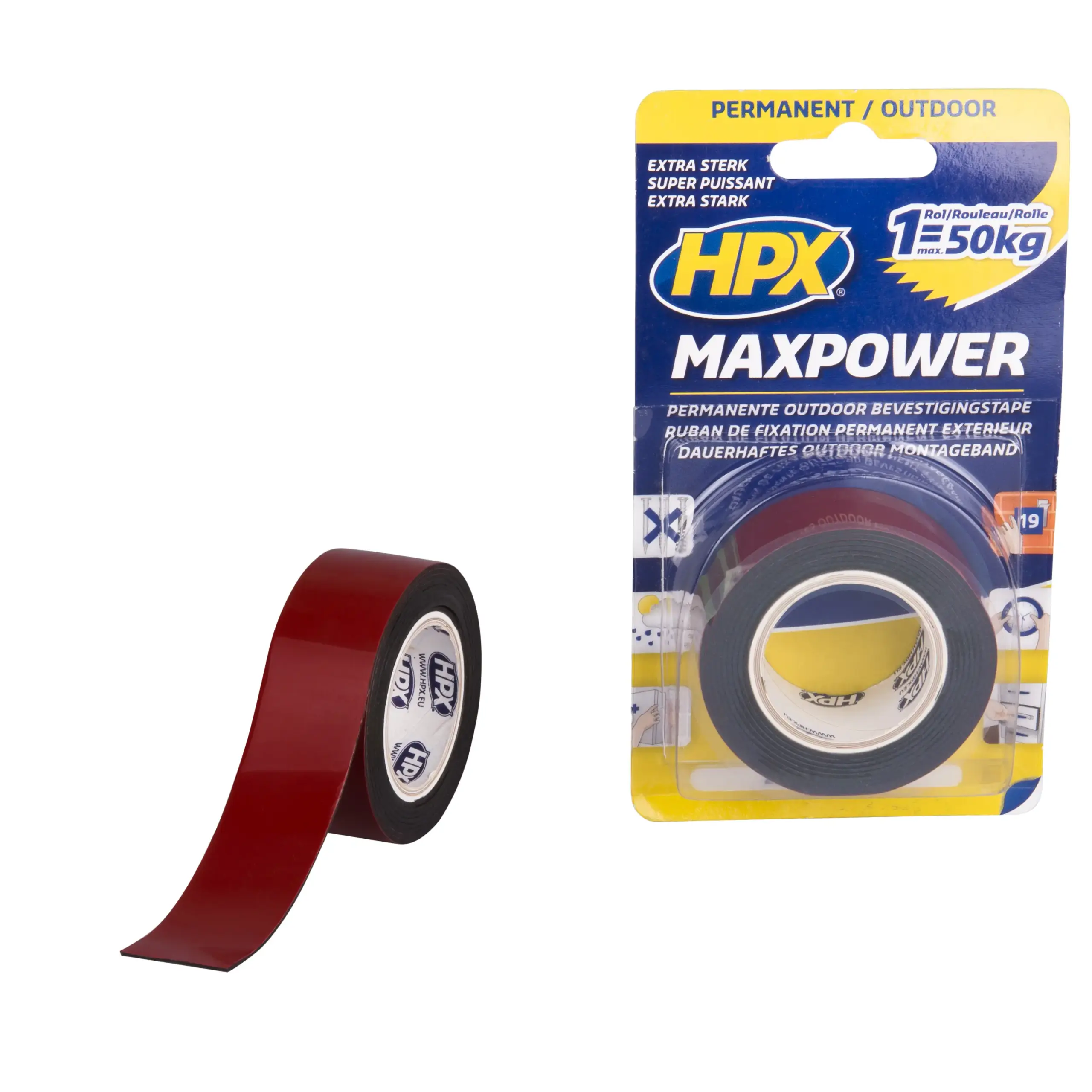 Max Power Outdoor bevestigingstape – zwart 25mm x 1,5m