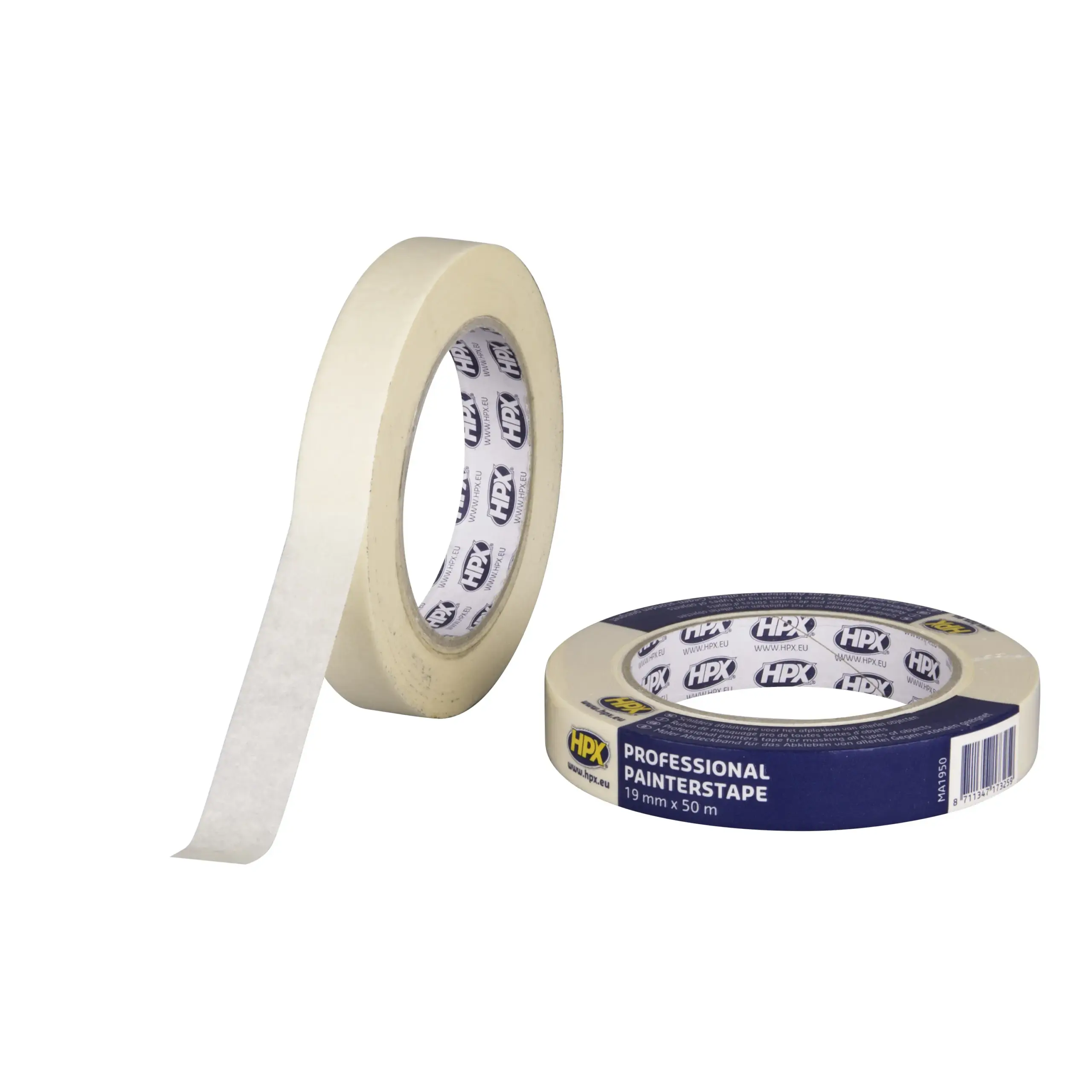 Afneembare tape 60°C – cremewit 19mm x 50m