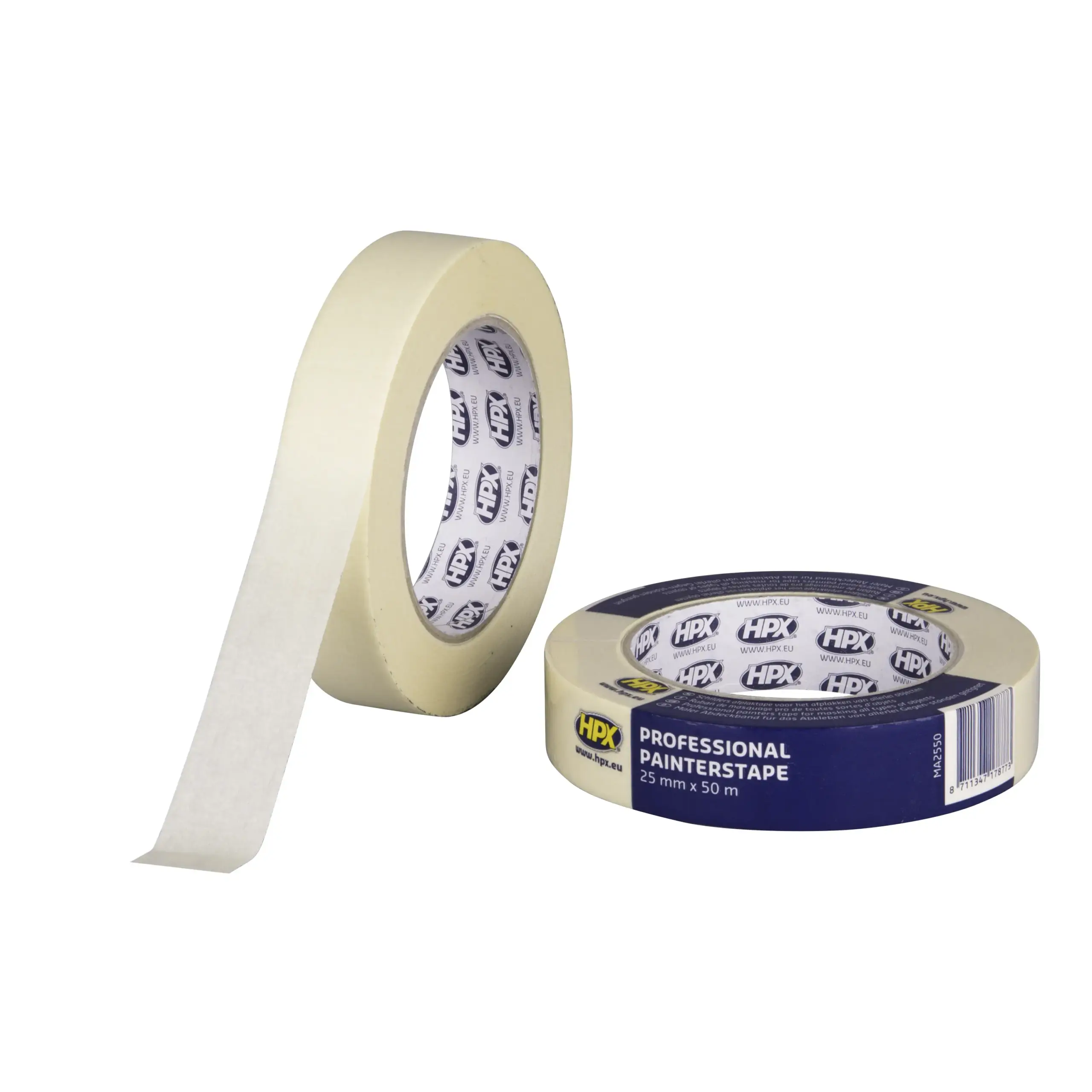 Afneembare tape 60°C – crémewit 25mm x 50m