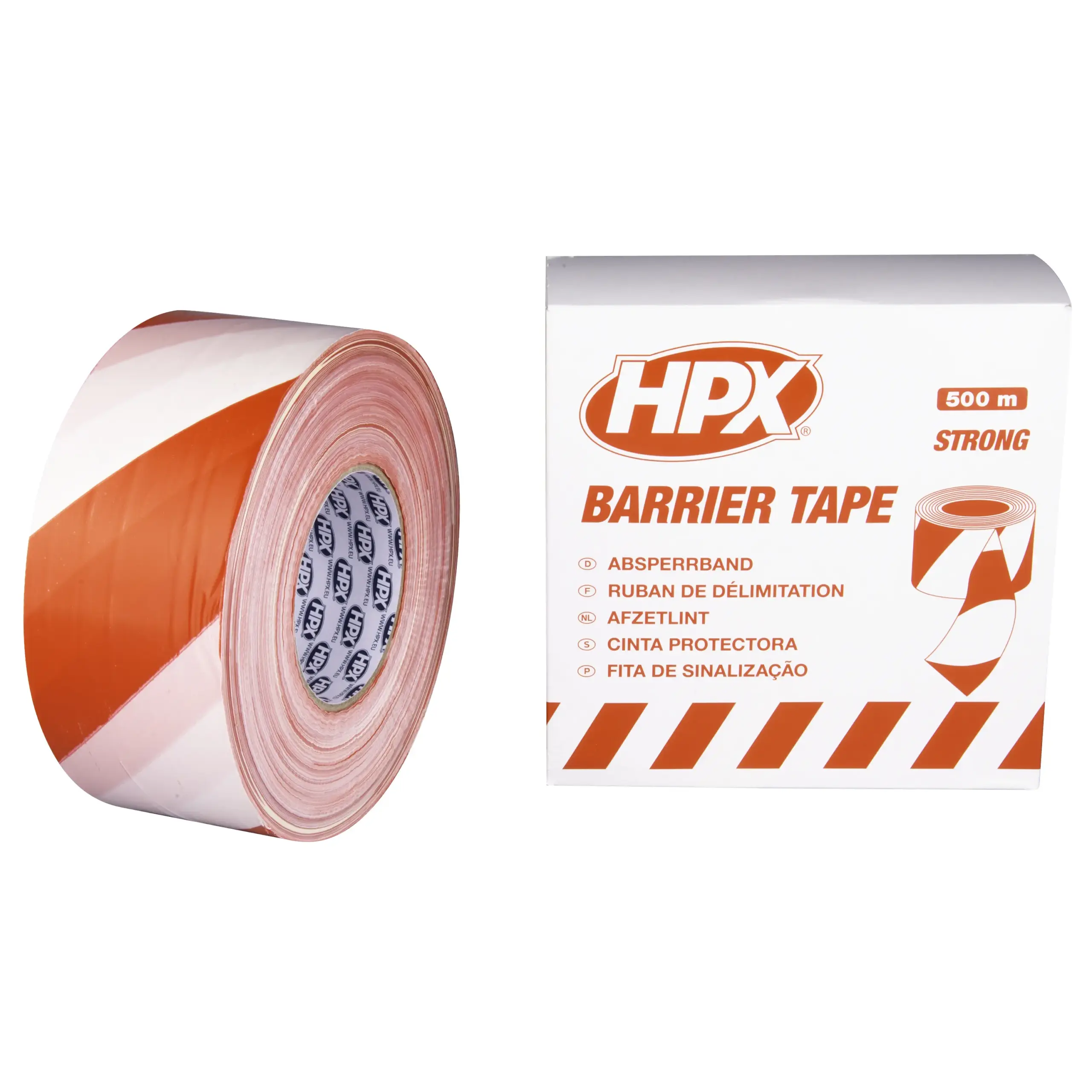 Afzetlint – wit/rood 70mm x 500m