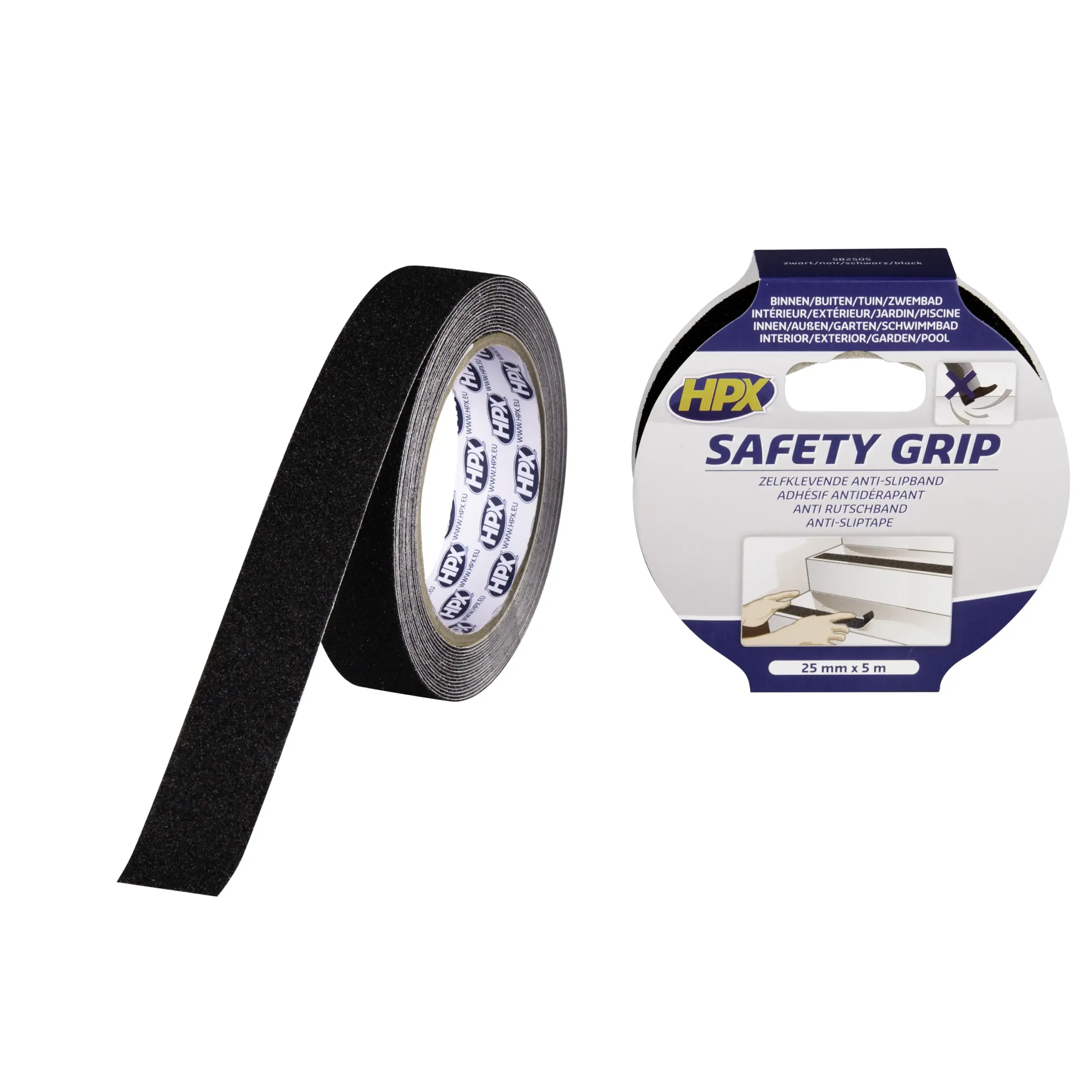 Anti-slip tape – zwart 25mm x 5m