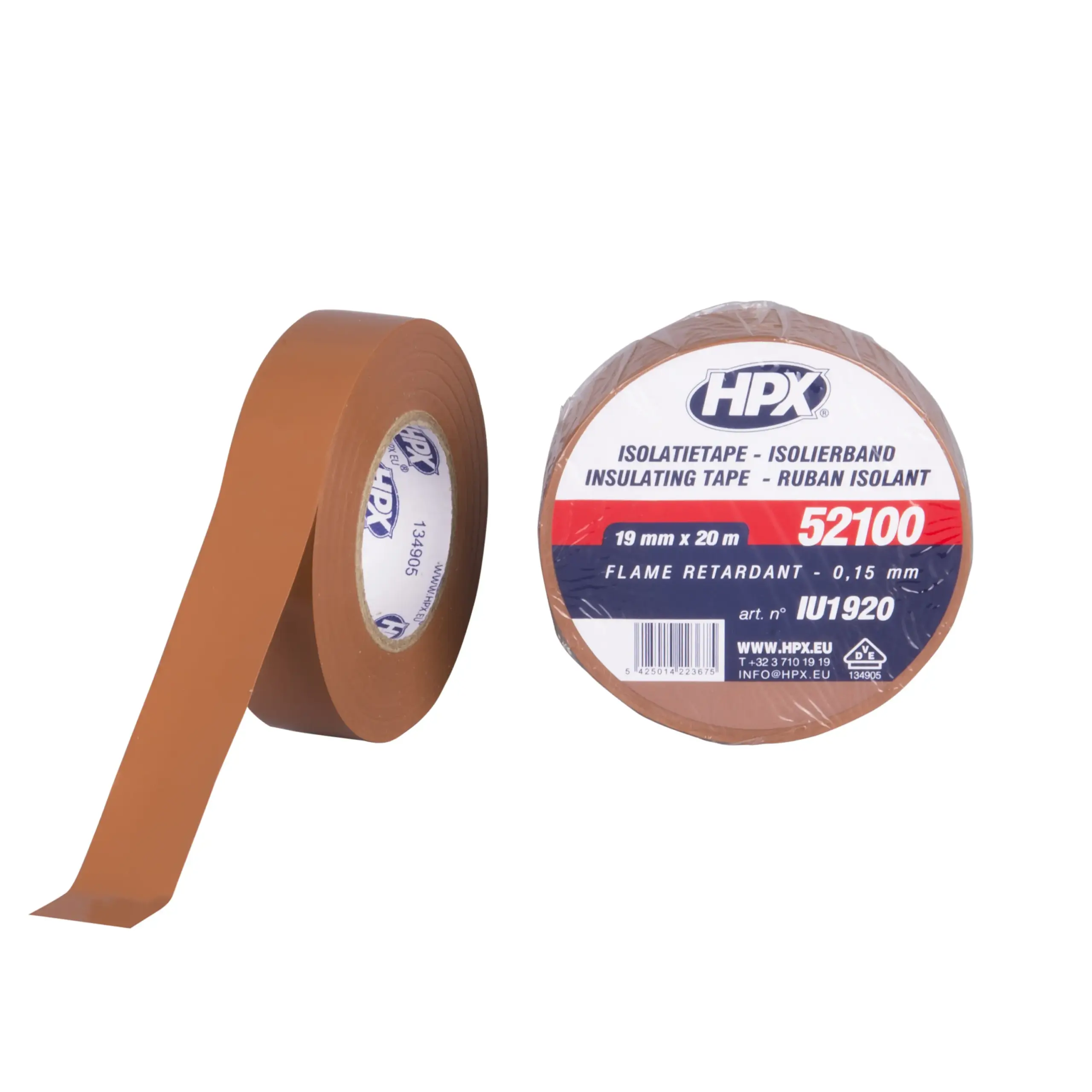 PVC isolatietape VDE – bruin 19mm x 20m