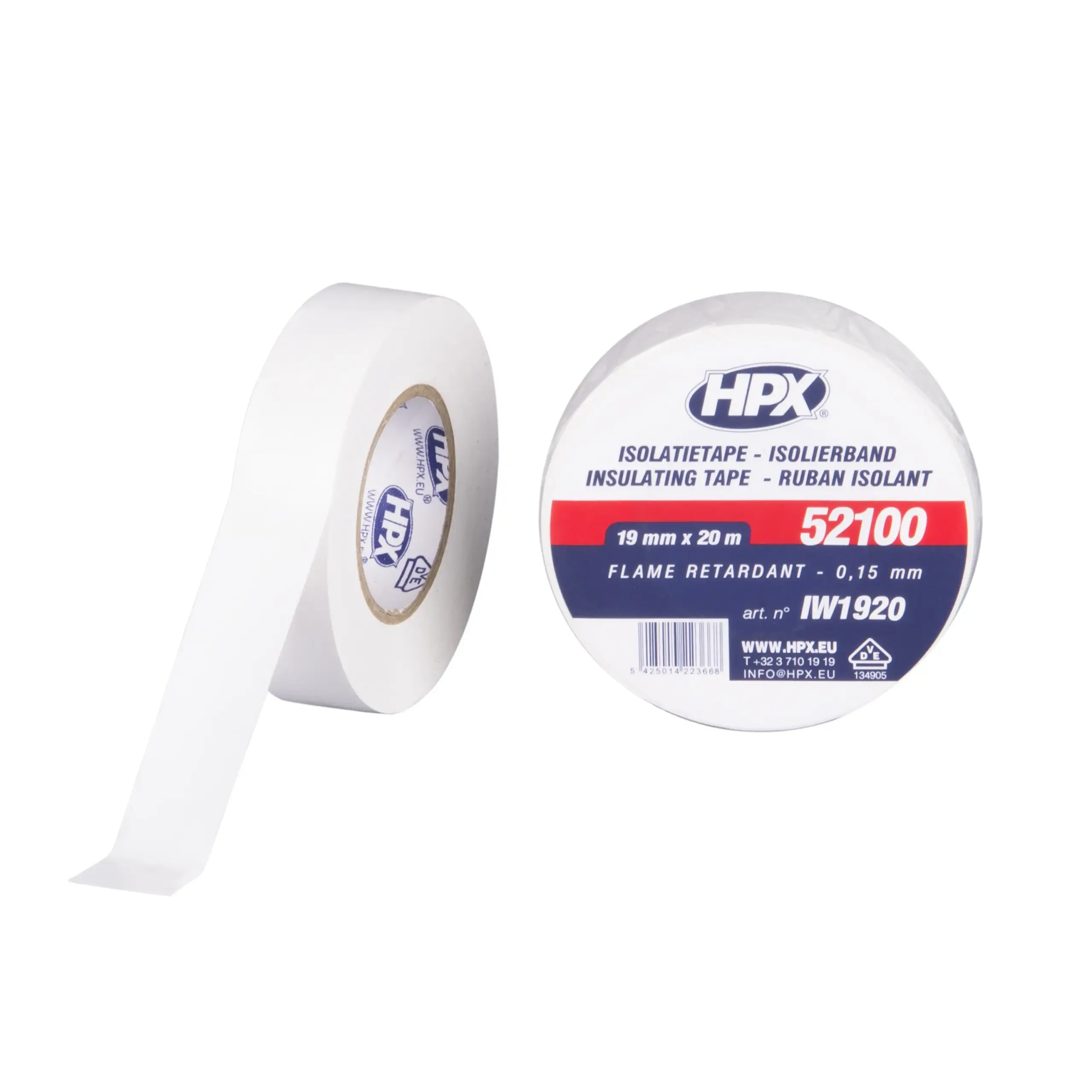 PVC isolatietape VDE – wit 19mm x 20m