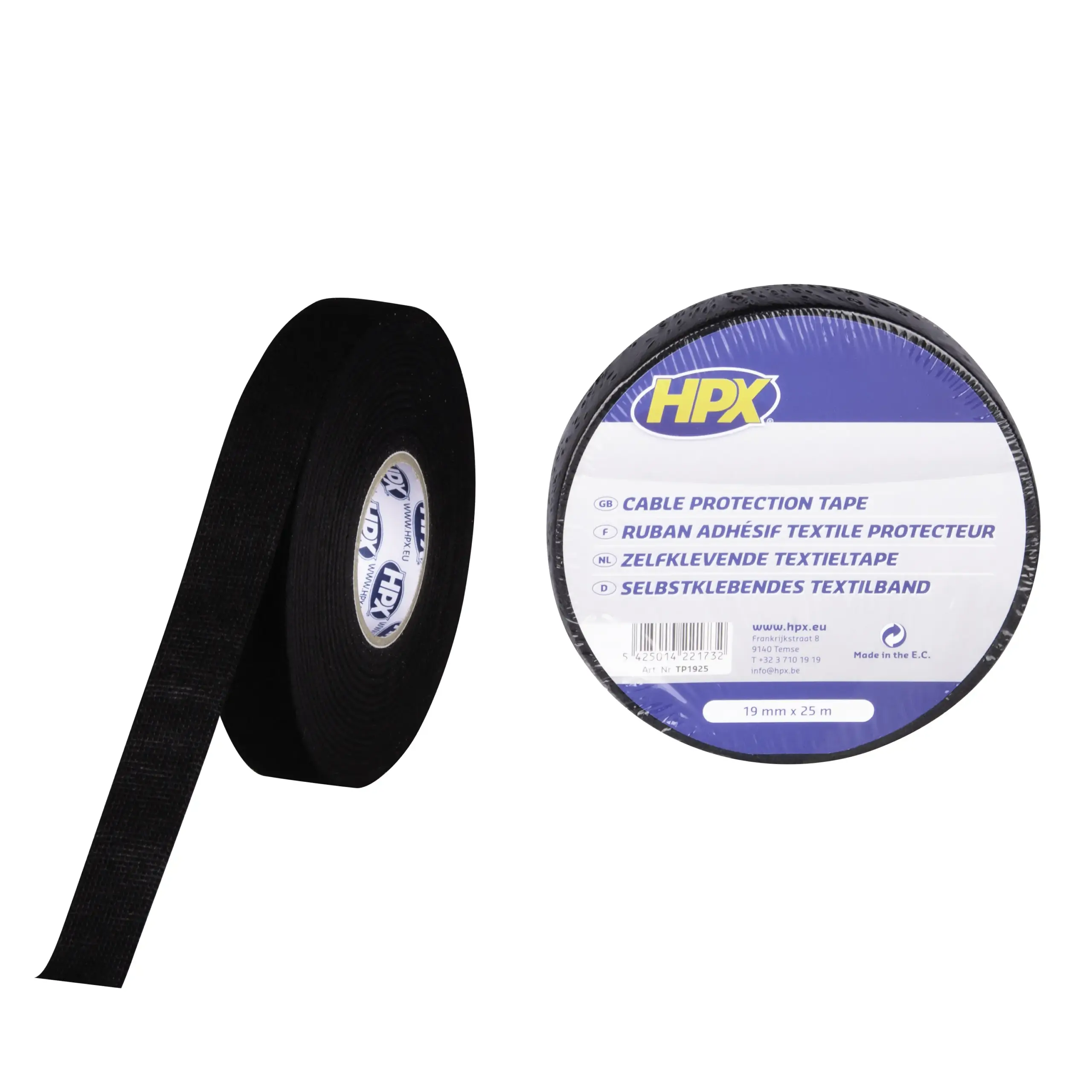 Kabelbeschermingstape – zwart 19mm x 25m