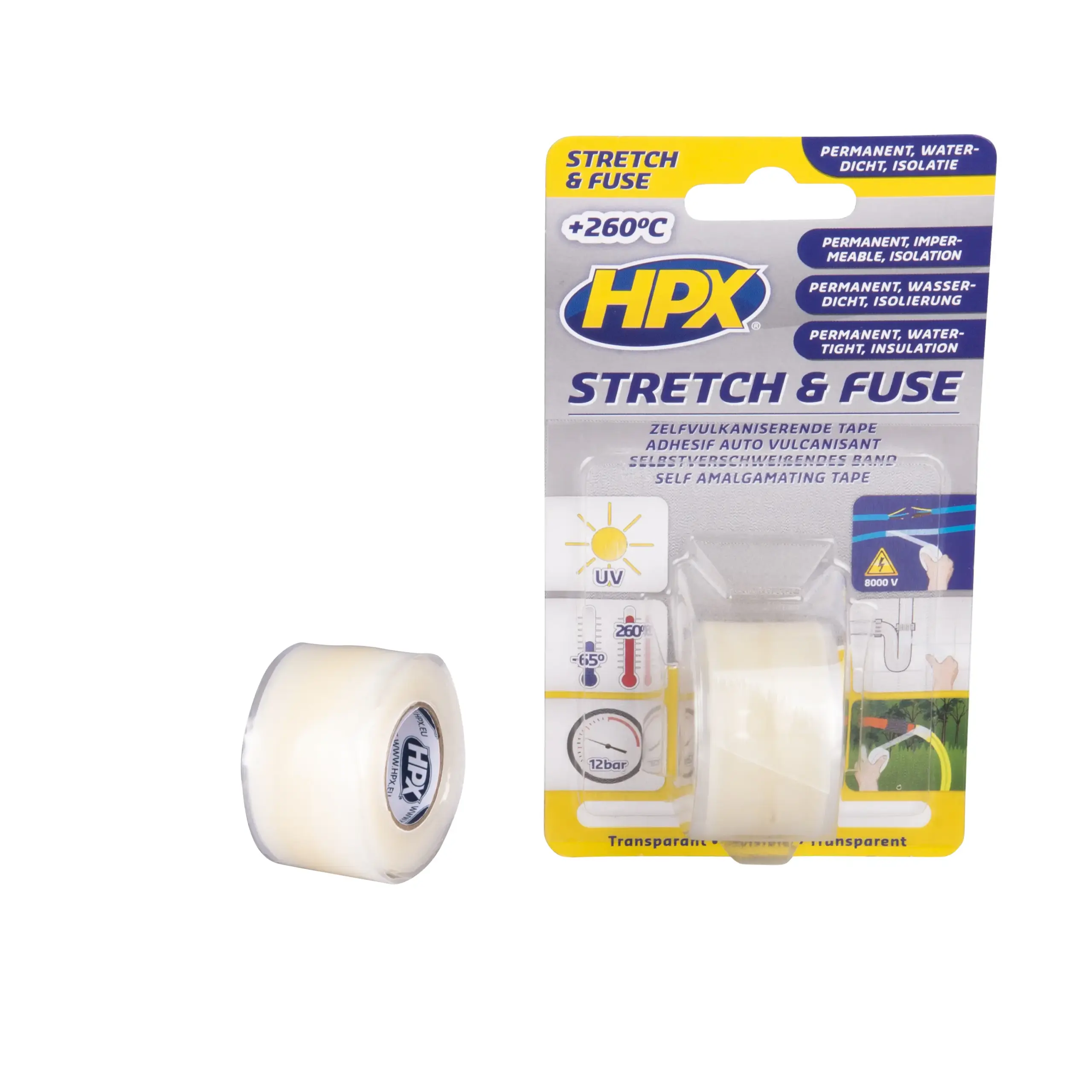 Stretch & Fuse zelfvulkaniserende tape – transparant 25mm x 1,80m