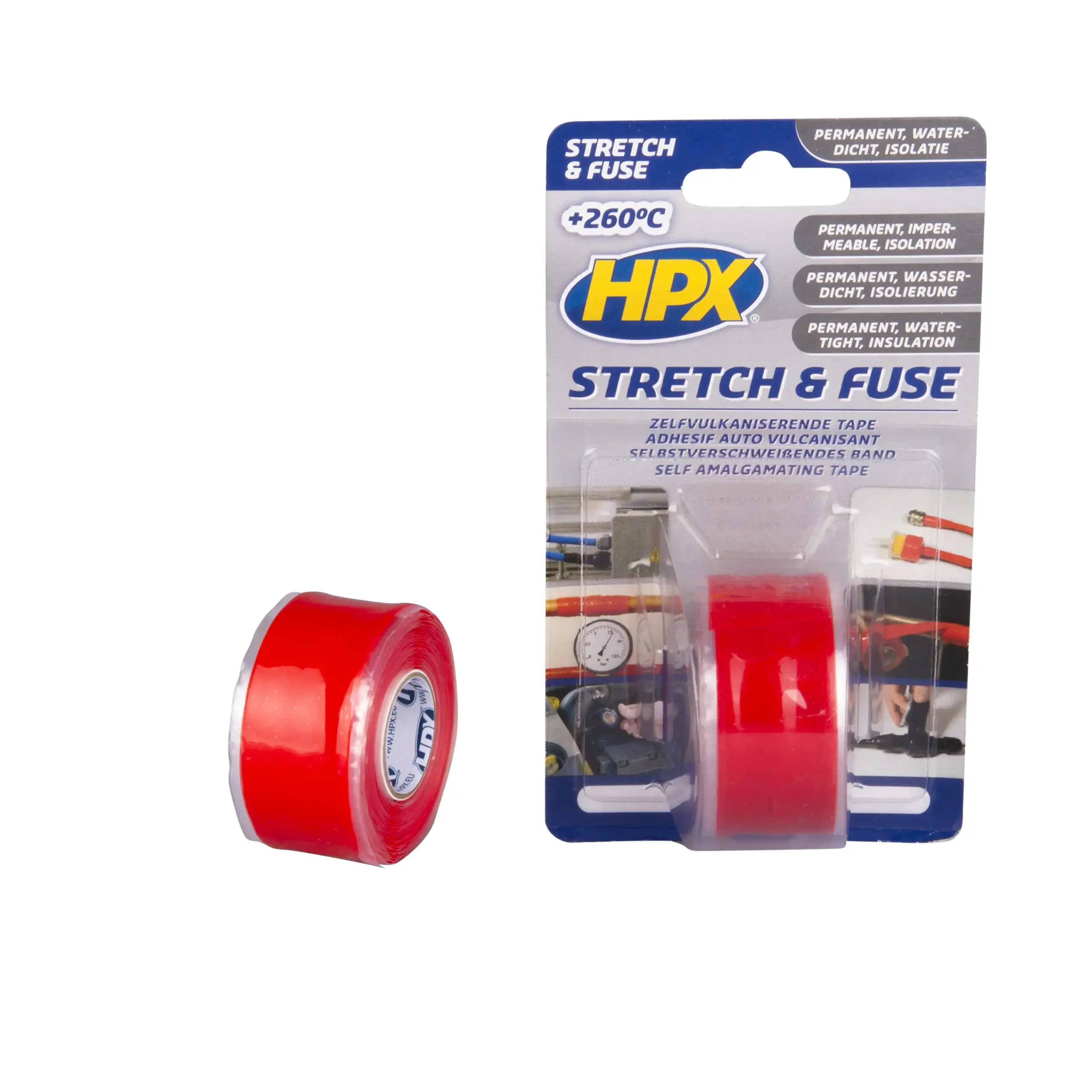 Stretch & Fuse zelfvulkaniserende tape – rood 25mm x 3m