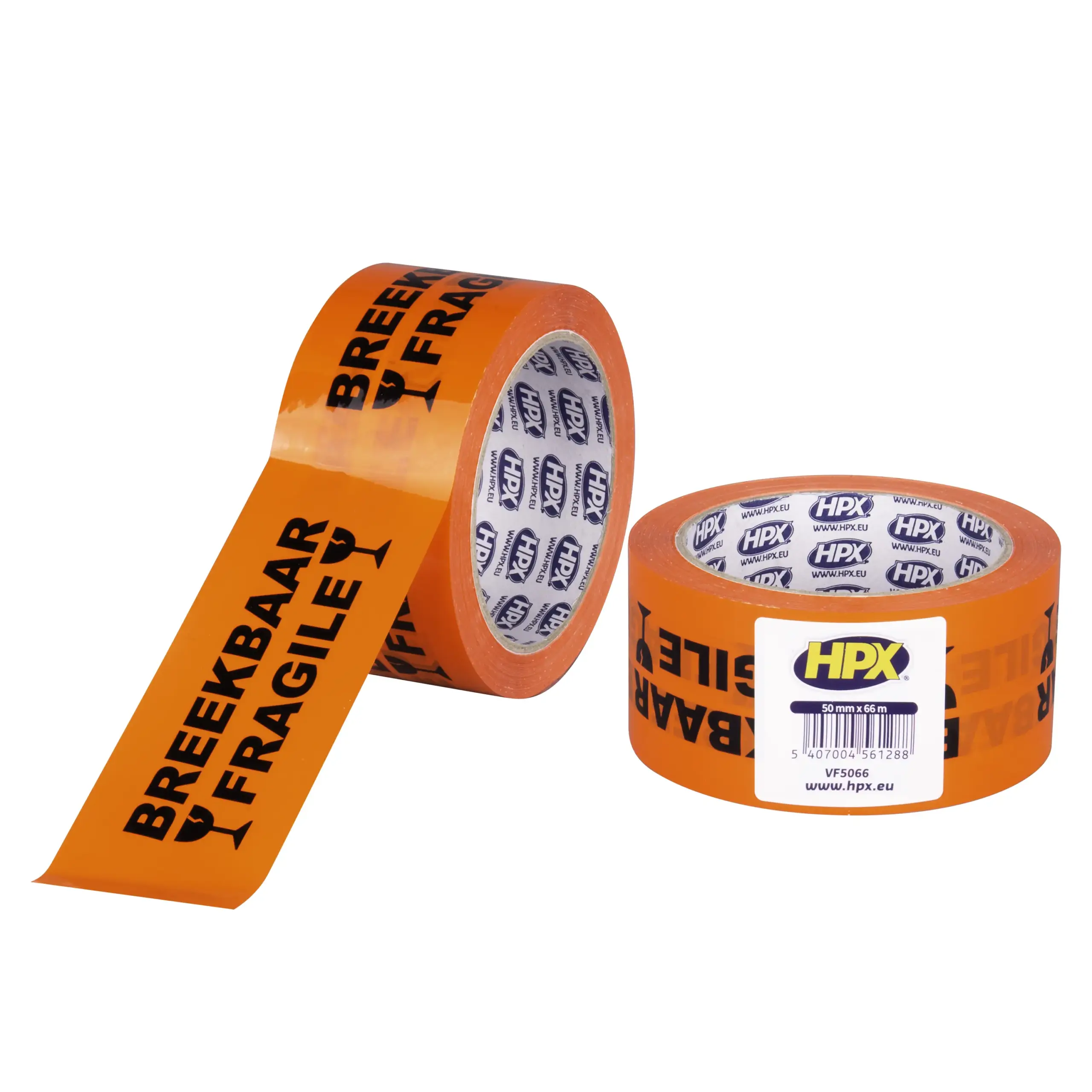 Verpakkingstape – Breekbaar Fragile 50mm x 66m