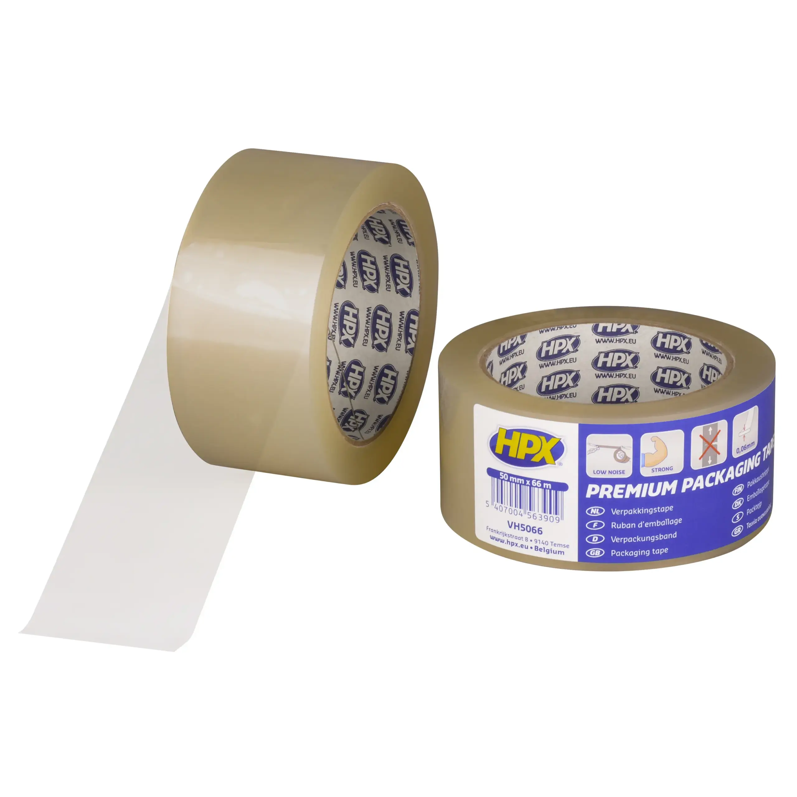 Verpakkingstape Premium – transparant 50mm x 66m