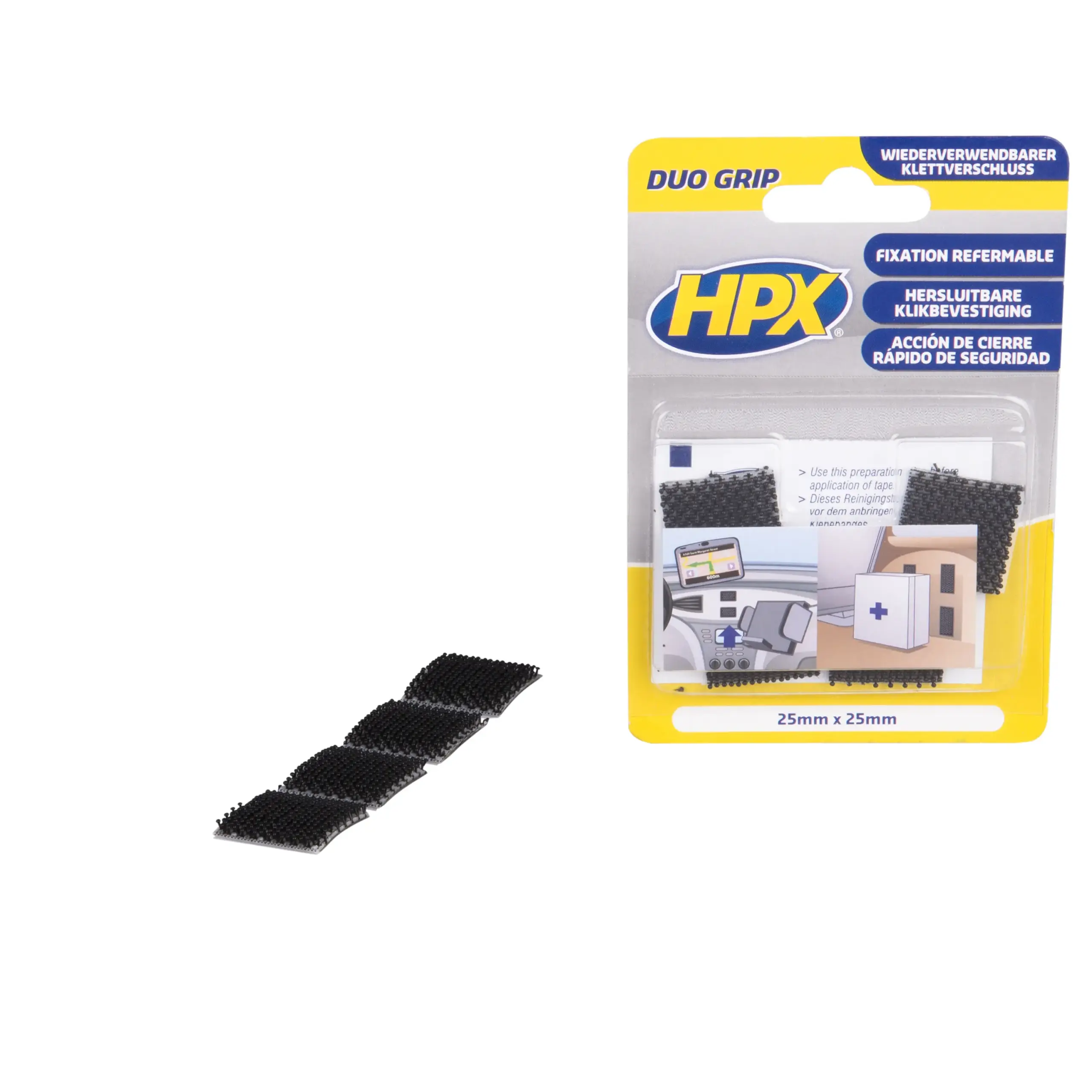 Duo grip klikbband pads – 25mm x 25mm