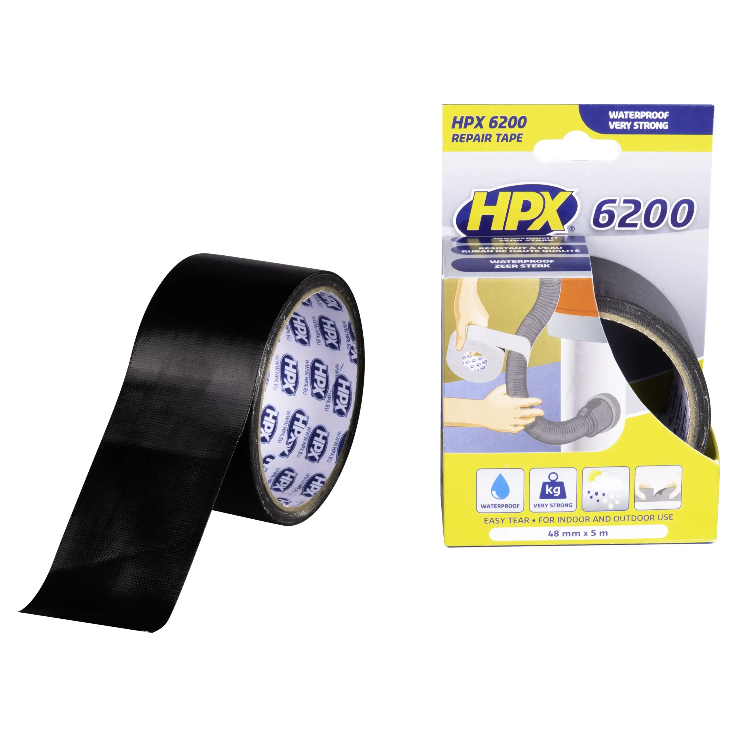 Pantsertape – zwart 48mm x 5m