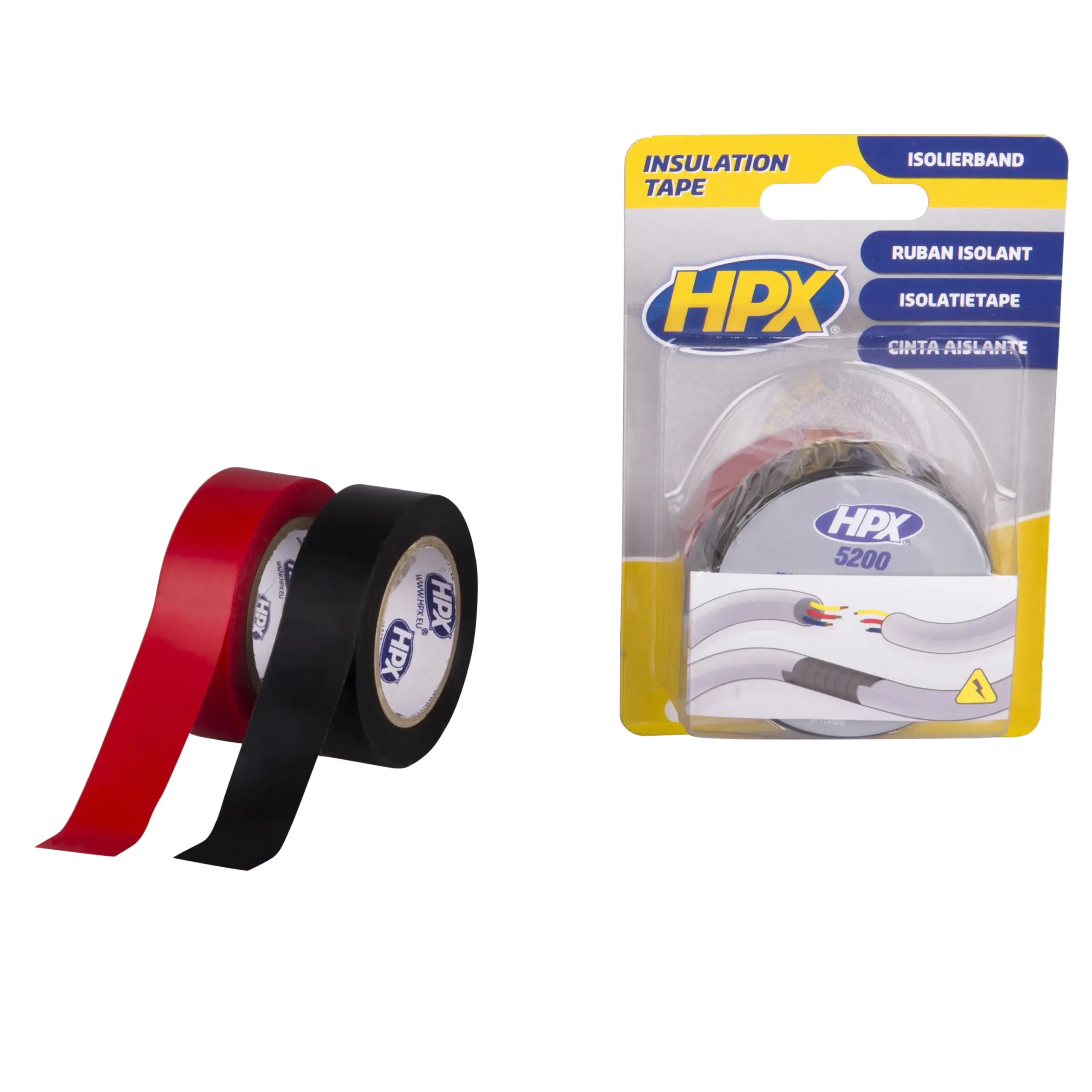 PVC isolatietape – zwart + rood 19mm x 10m