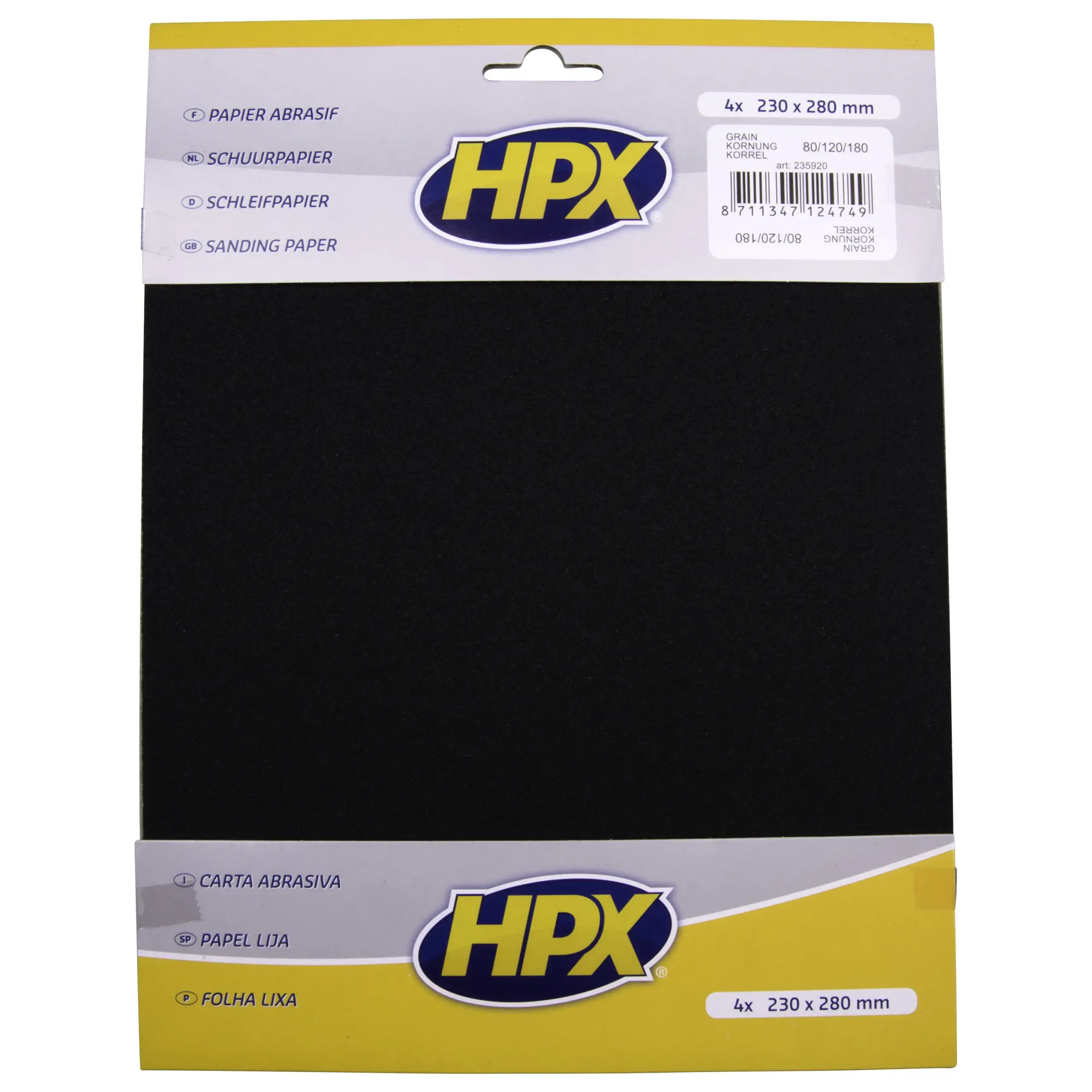 Schuurpapier P40 x 1/P80 x 2/P120 x 1