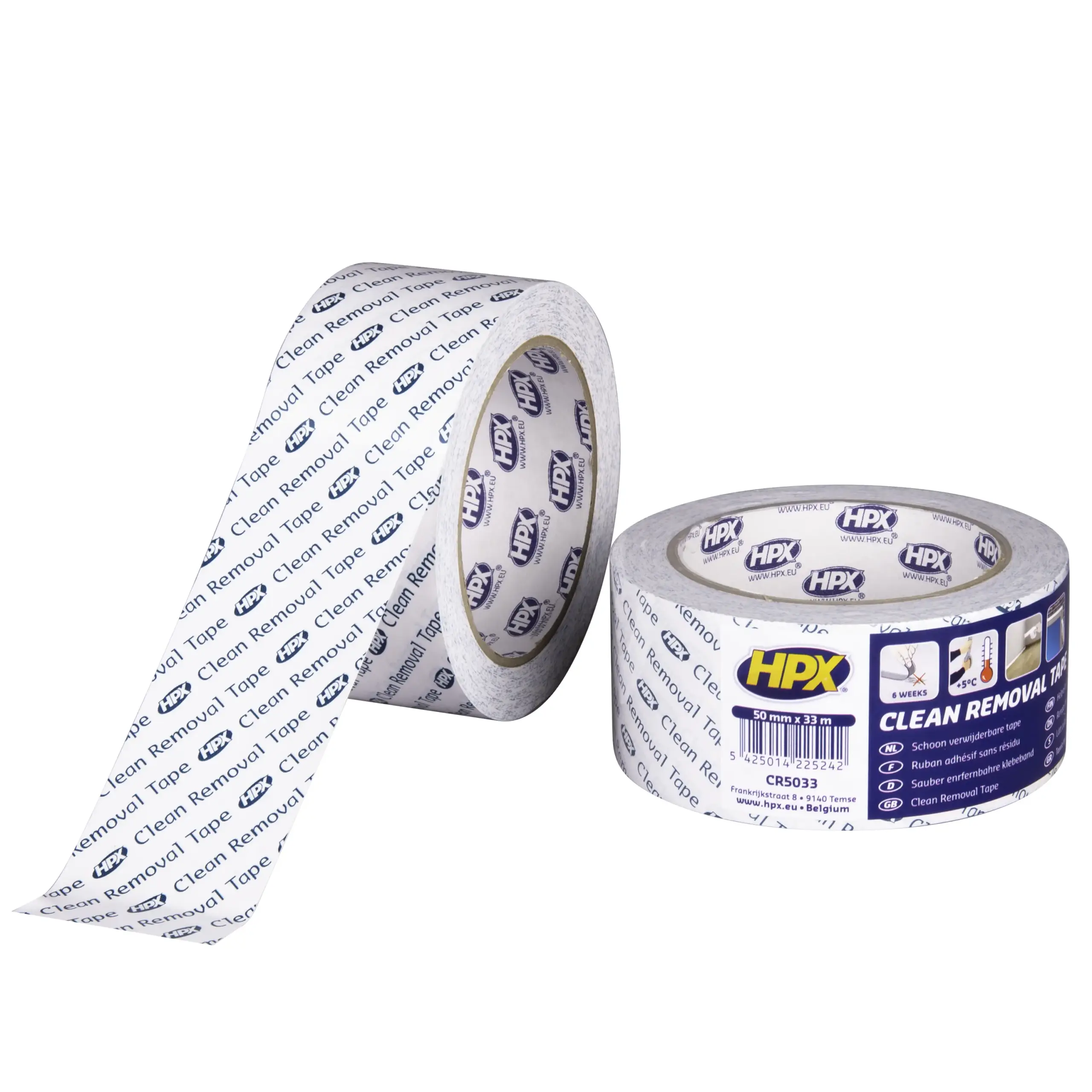 Schoonverwijderbare PVC tape – 50mm x 33m