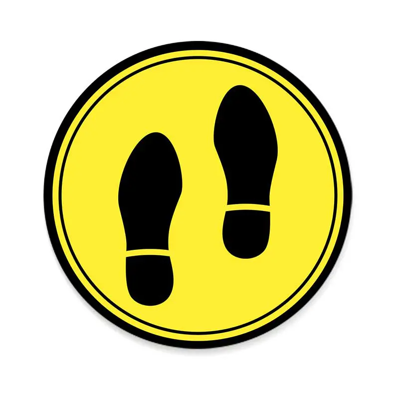 Vloersticker rond geel “Voetstappen”