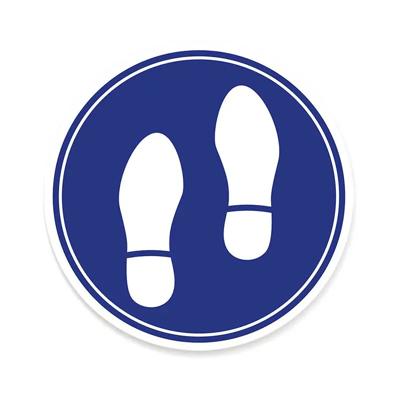 Vloersticker rond blauw “Voetstappen”
