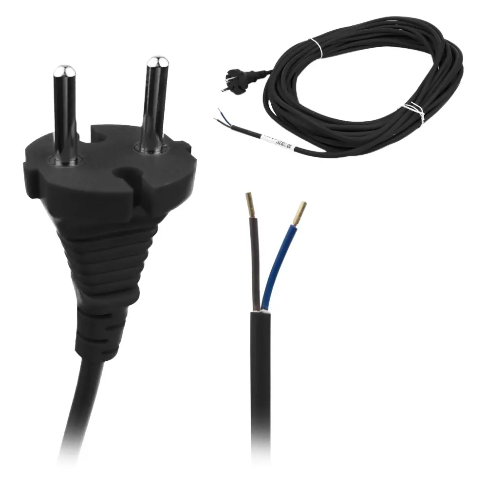 SQOON Aansluitsnoer 15 meter zwart 2×1.0mm²