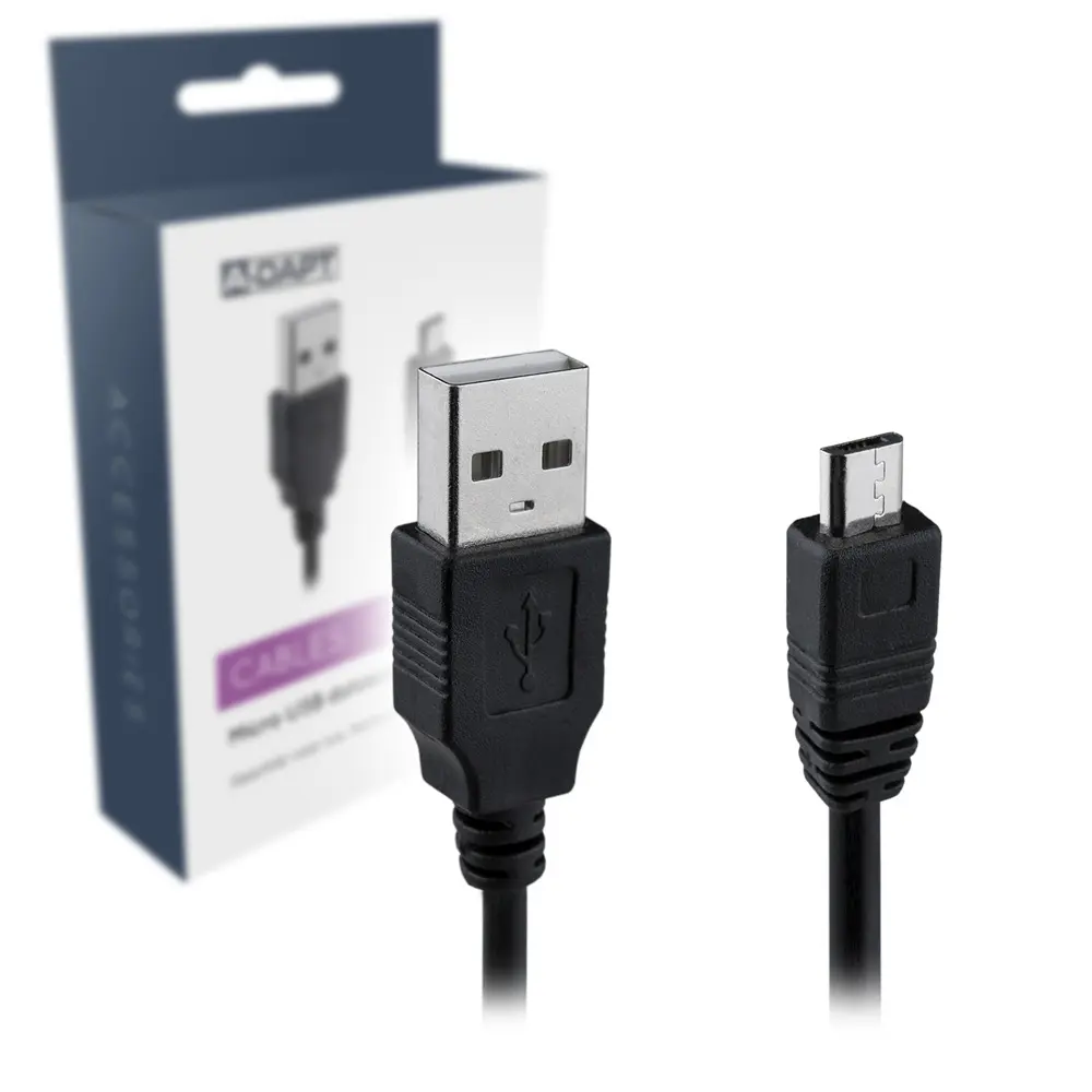 Data en laadkabel Micro USB 1m zwart