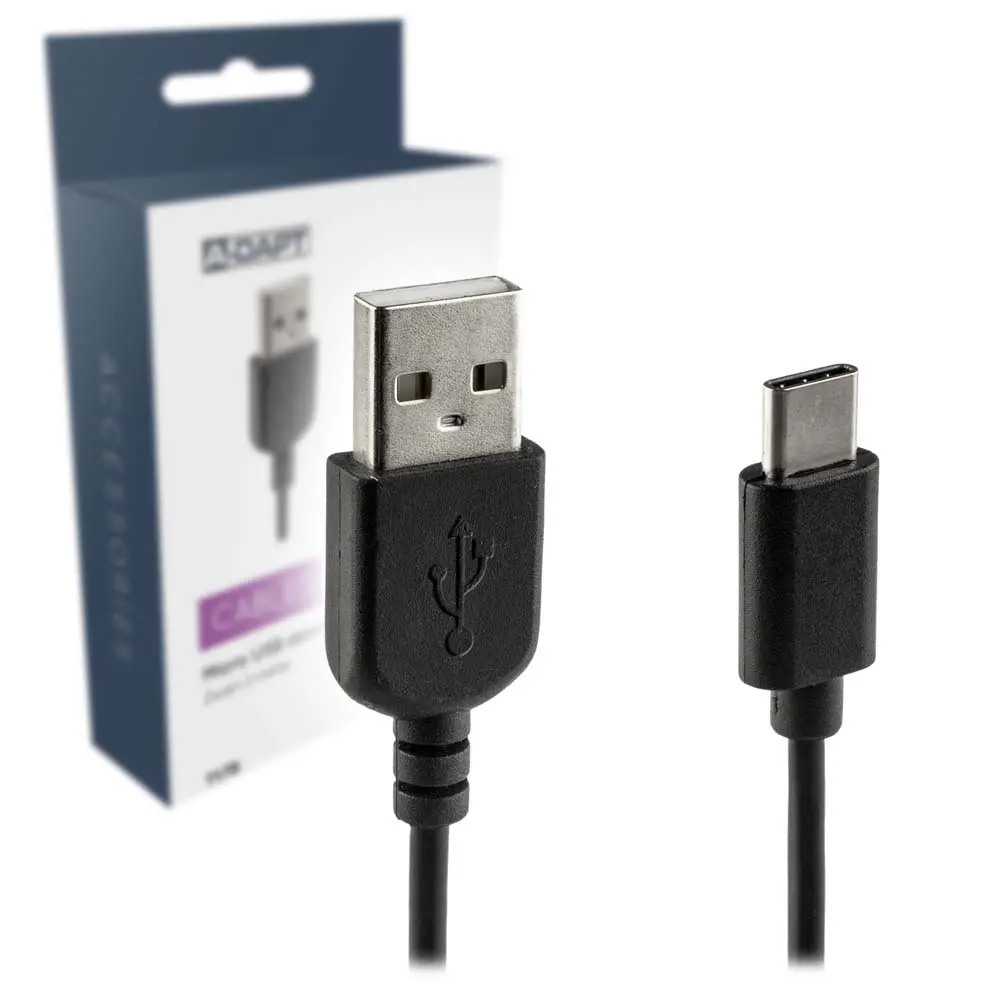 Data en laadkabel USB-C 2m zwart