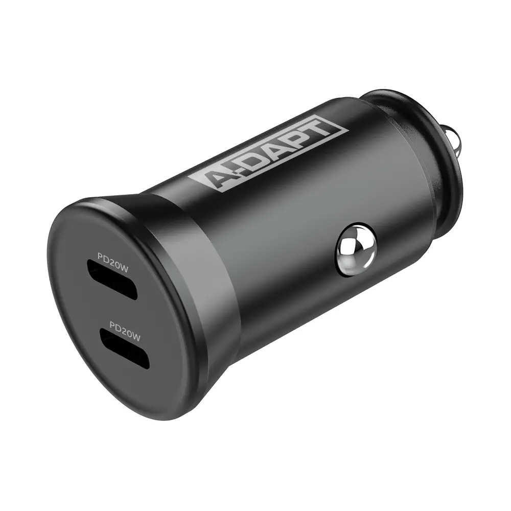 Autolader 2x USB-C Power Delivery 40W zwart