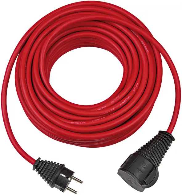Verlengsnoer 10 meter rood IP44