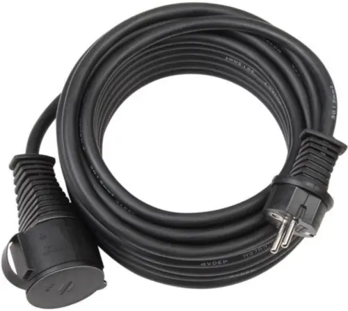 Verlengsnoer 25 meter zwart IP44