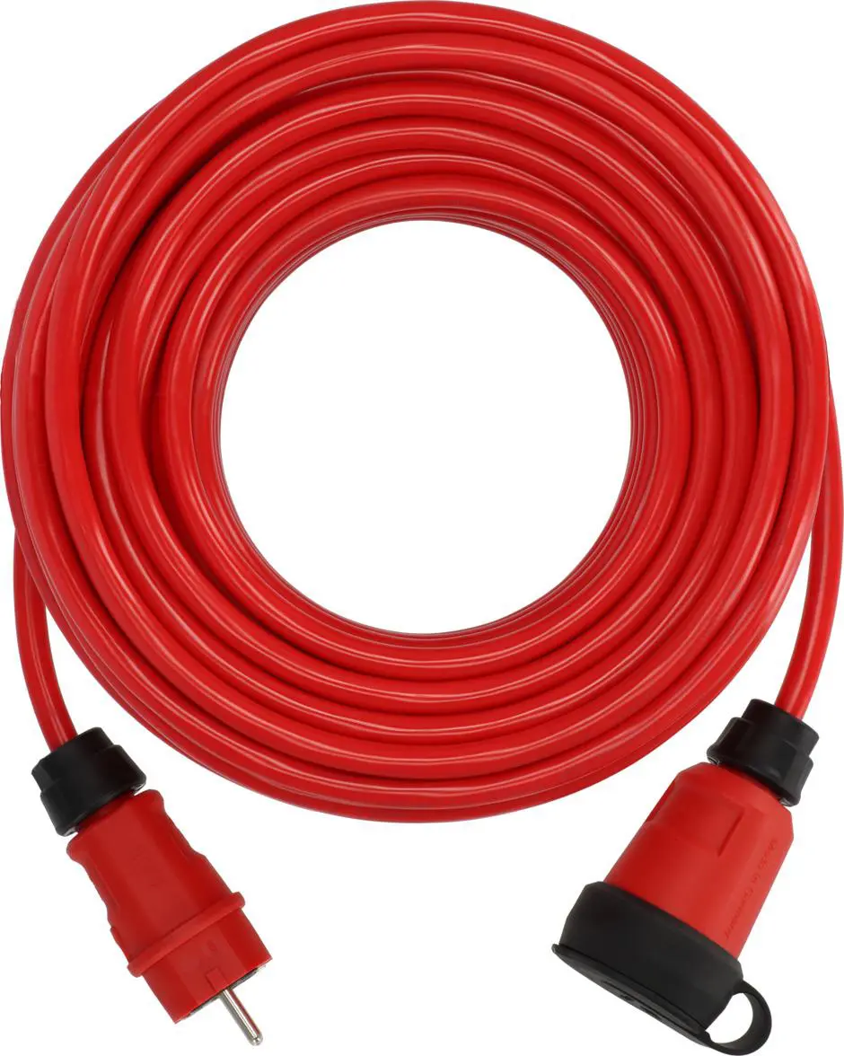 Professioneel Verlengsnoer 25 meter rood 3 x 1,5 mm² PUR-kabel IP44 FR