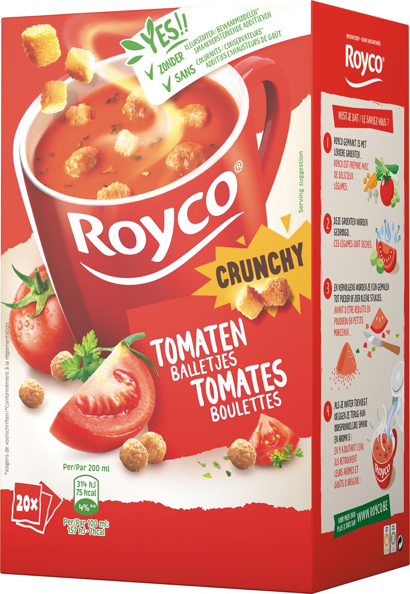 Royco Minute Soup tomaat met balletjes, pak van 20 zakjes