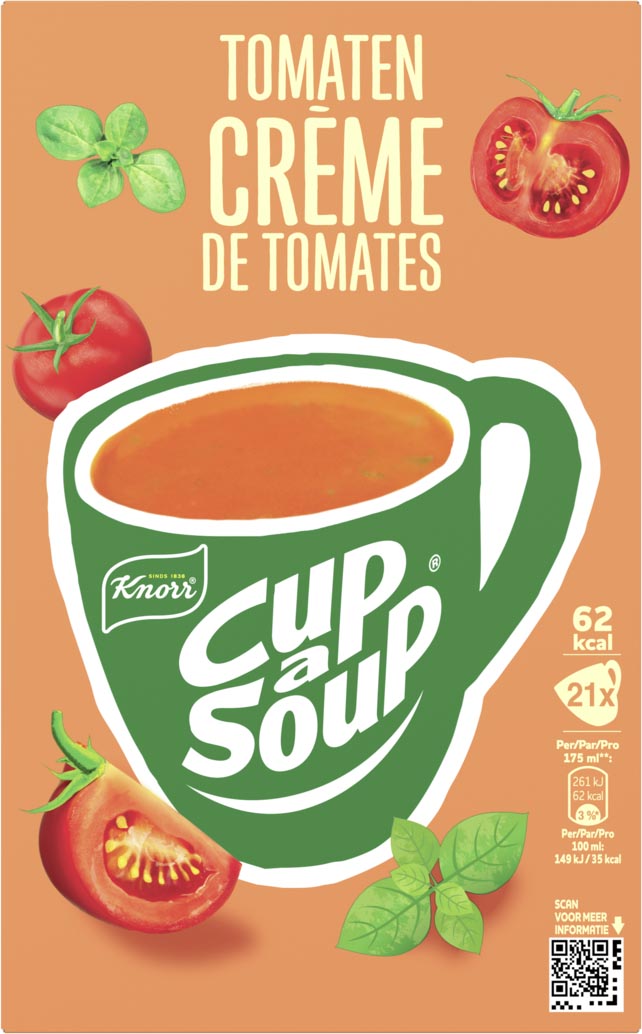 Knorr Cup-a-Soup tomaat creme, pak van 21 zakjes