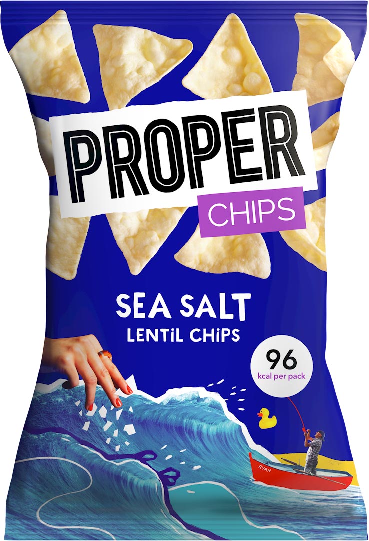 Proper lentil chips Sea Salt, zak van 20 g